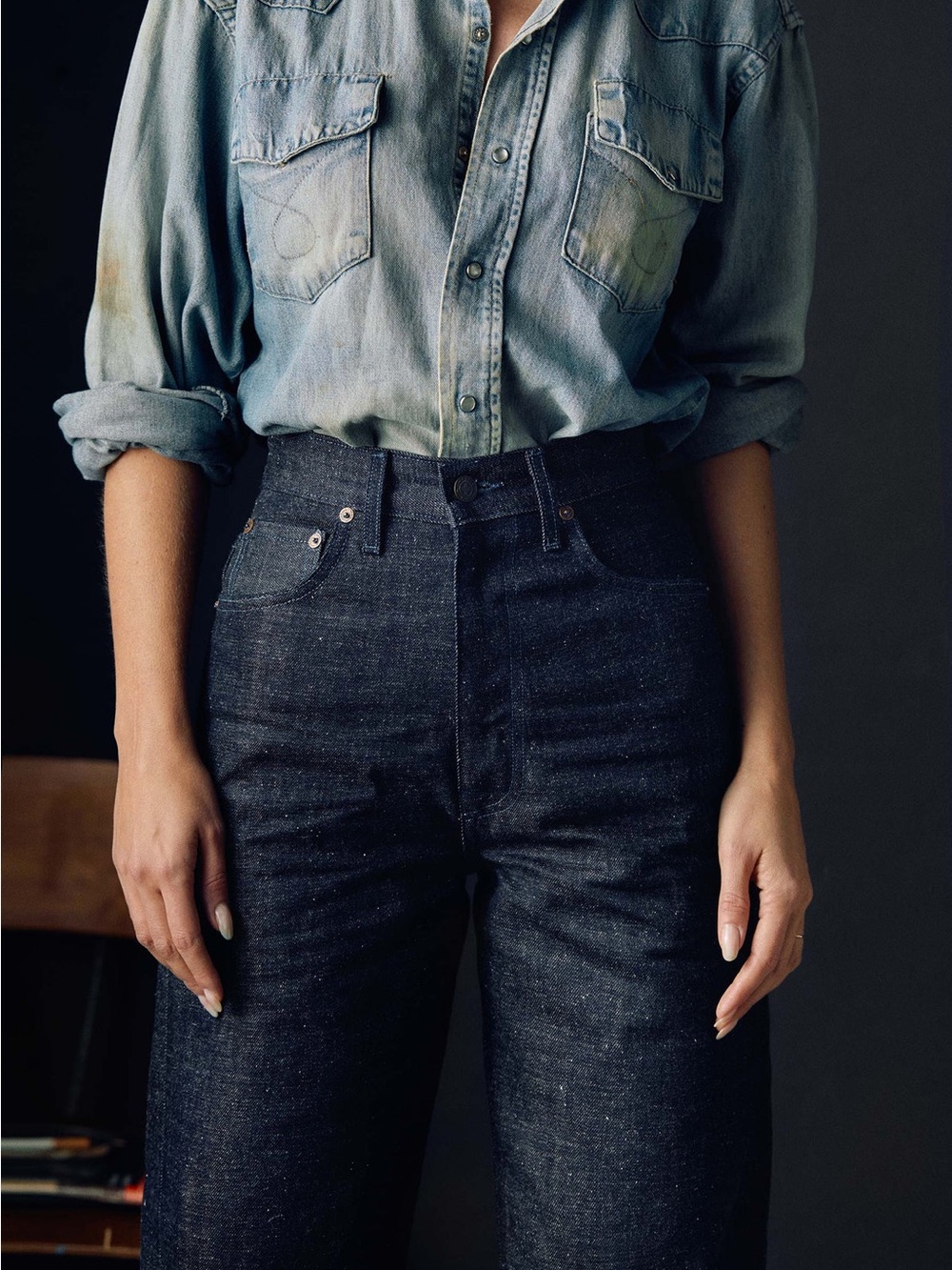 Imogene + Willie Catherine Indigo Rigid Nep Jeans Like New Selvedge Denim - Picture 3 of 12